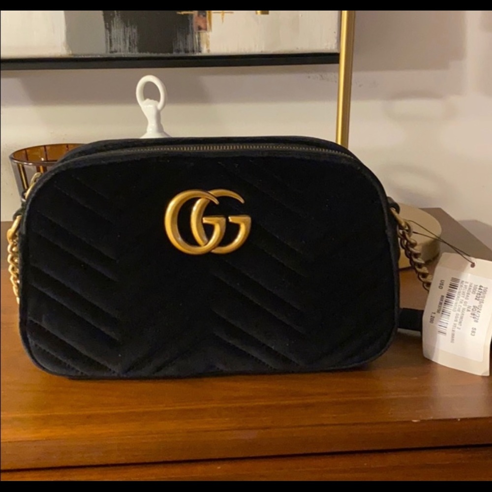 NWT GG Marmont Velvet Crossbody Bag